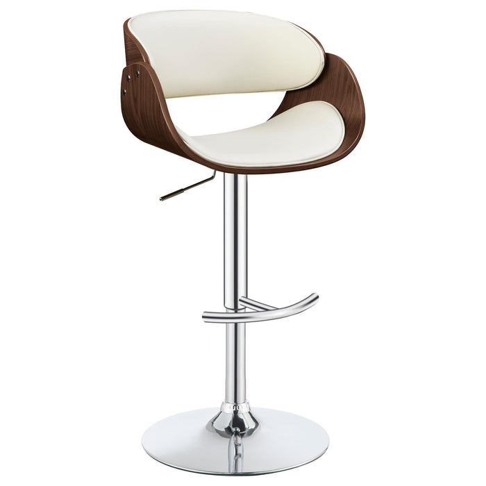 Dana Adjustable Bar Stool Ecru and Chrome image