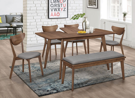 Alfredo 6-Piece Dining Room Set Natural Walnut and Grey image