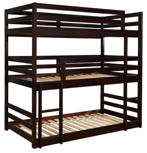 Sandler Twin Triple Bunk Bed Cappuccino image