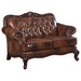 Victoria Tufted Back Loveseat Tri-tone and Brown image