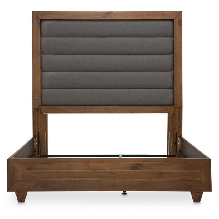 Brooklyn Walk King Channel Tufted Panel Bed In Burnt Umber