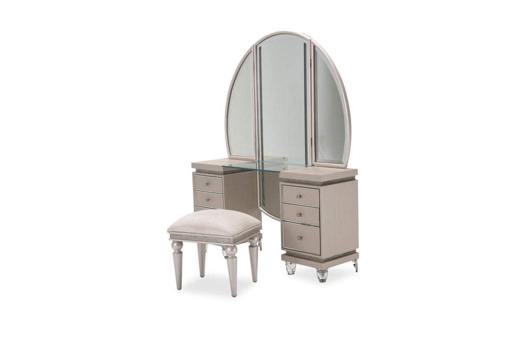 Glimmering Heights Vanity Bench In Ivory