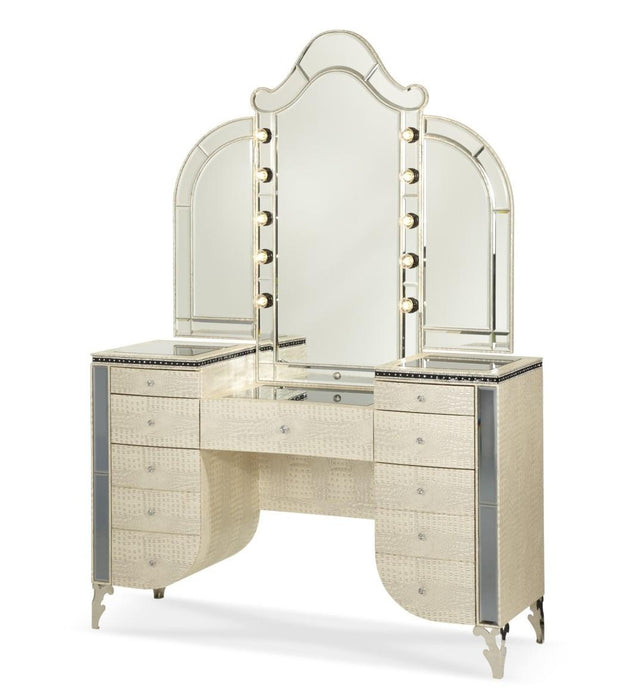 Hollywood Swank Vanity Mirror in Crystal Croc