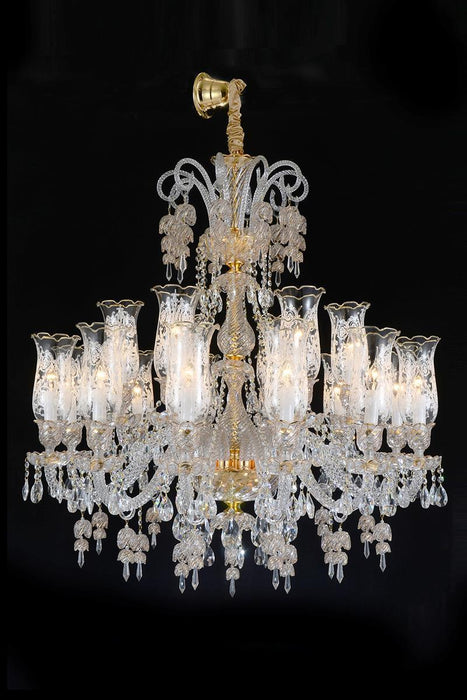 Lighting Garnier 18 Light Chandelier in Clear and Gold