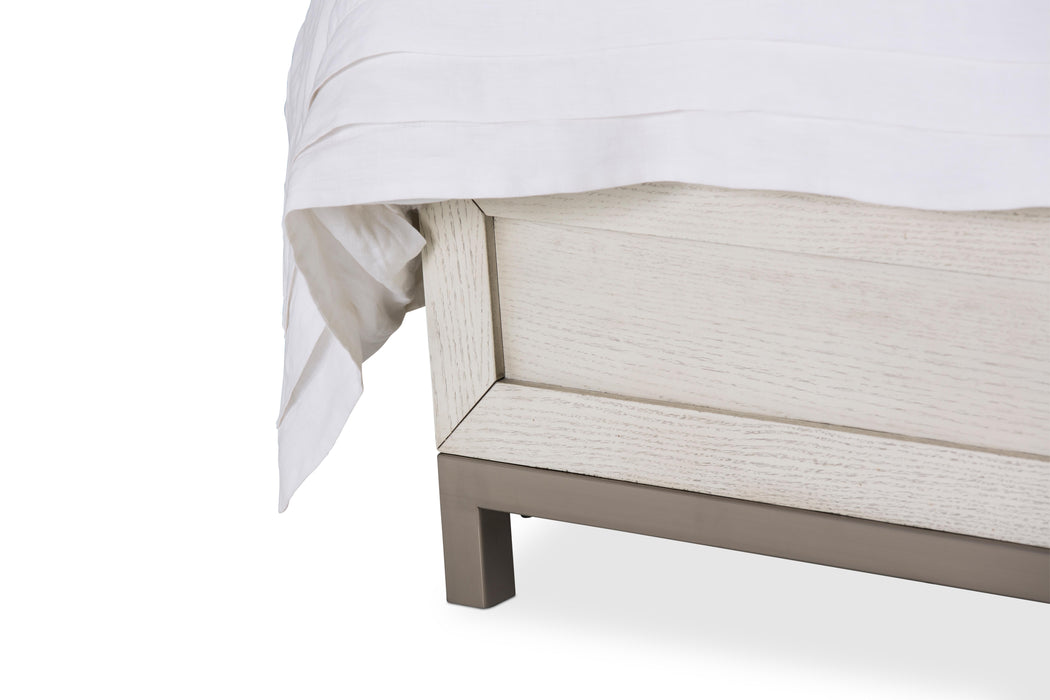 Menlo Station Queen Panel Bed W/ Fabric Insert In Eucalyptus
