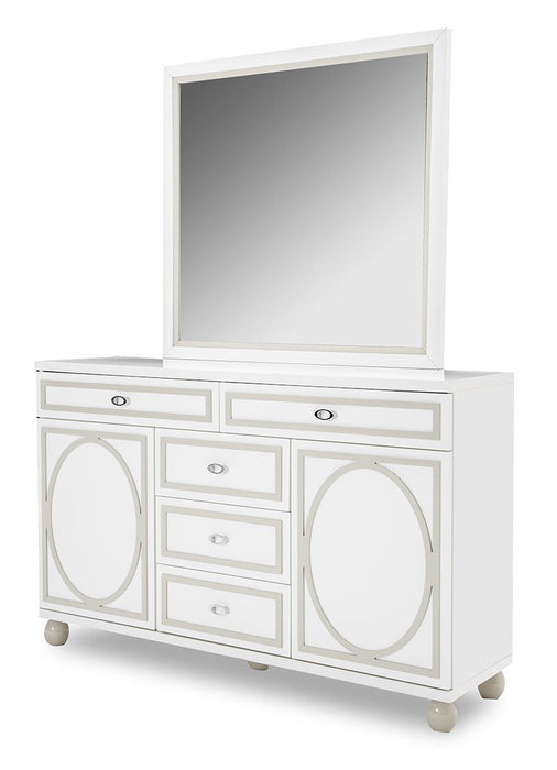Sky Tower Dresser Mirror In White Cloud