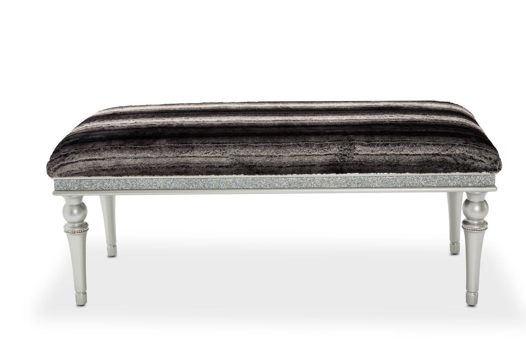 Melrose Plaza Non-Storage Bed Bench In Dove