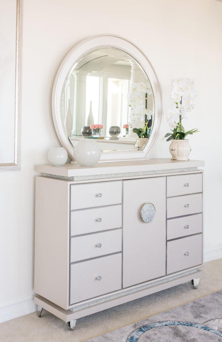 Glimmering Heights Wall Mirror In Ivory