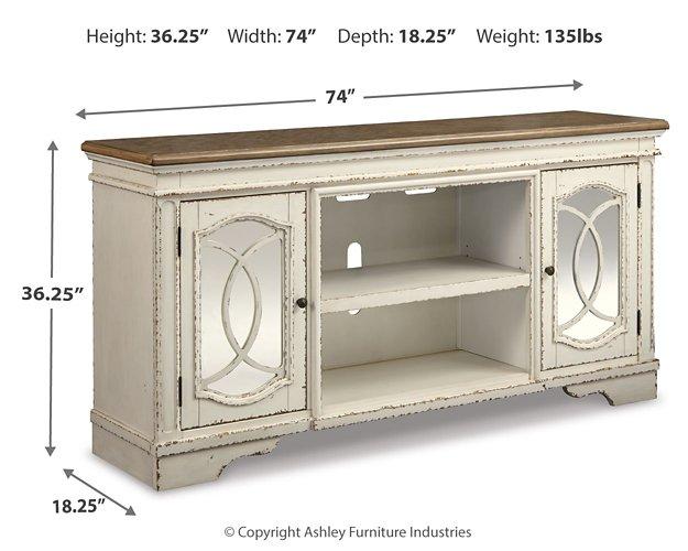 Realyn 74" TV Stand With Electric Fireplace