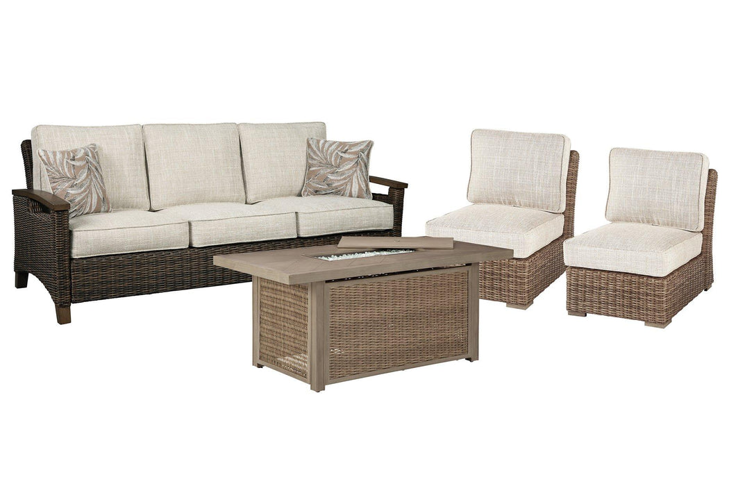 Beachcroft Outdoor Sofa, Lounge Chairs And Fire Pit
