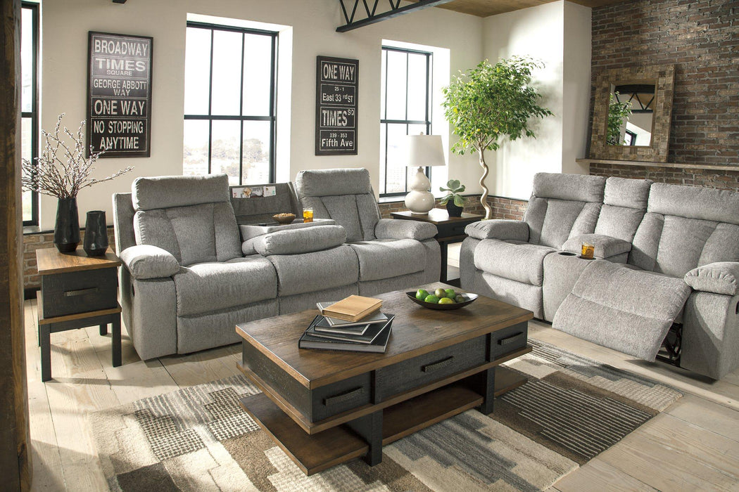 Mitchiner Reclining Sofa With Drop Down Table