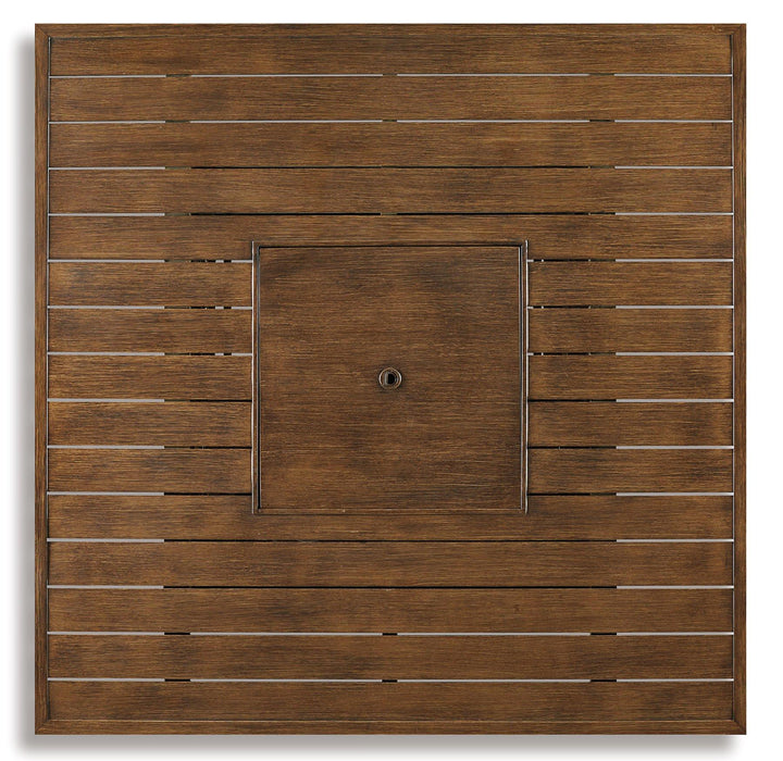 Paradise Trail Outdoor Counter Height Dining Table With 4 Barstools