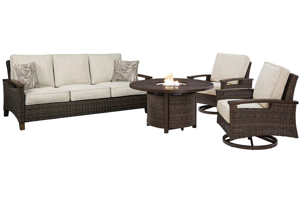 Paradise Trail Outdoor Sofa, Lounge Chairs And Fire Pit Table