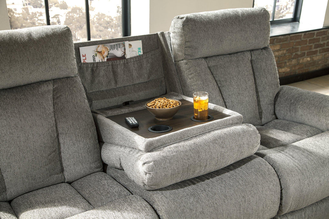 Mitchiner Reclining Sofa With Drop Down Table