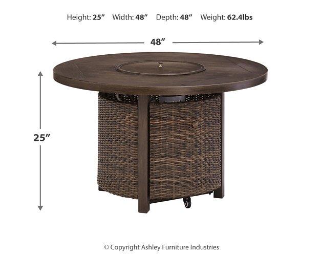 Paradise Trail Paradise Trail Fire Pit Table With 4 Nuvella Swivel Lounge Chairs