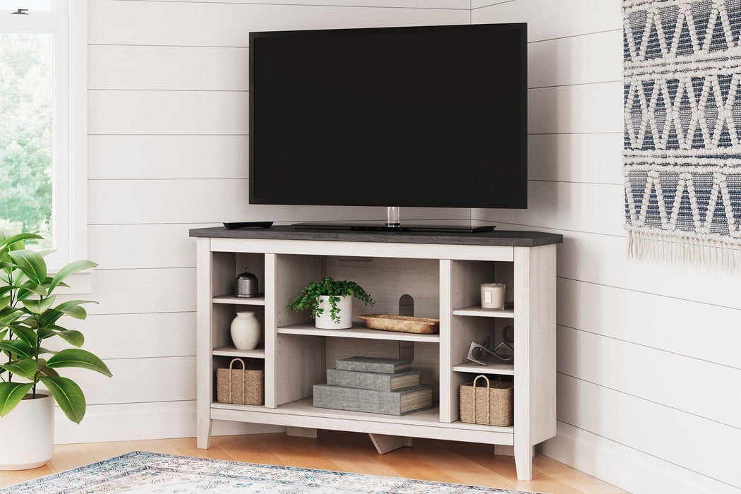 Dorrinson Corner TV Stand With Electric Fireplace
