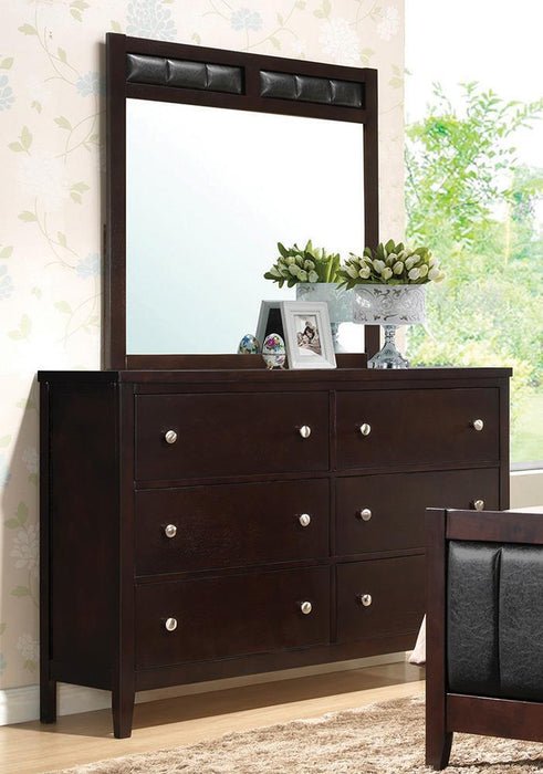 Carlton 6-Drawer Rectangular Dresser Cappuccino