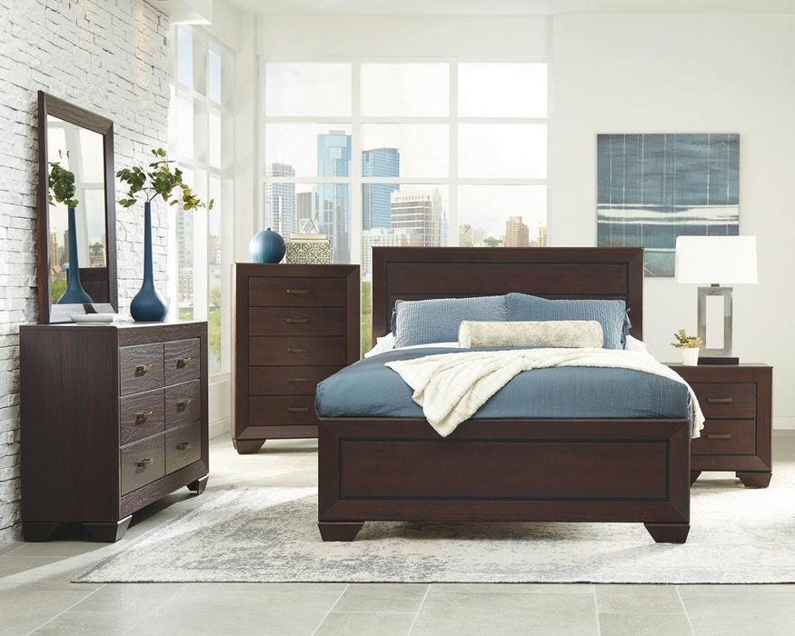 Kauffman California King Panel Bed Dark Cocoa