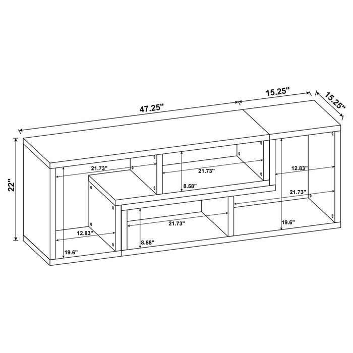 Velma Convertible TV Console and Bookcase White