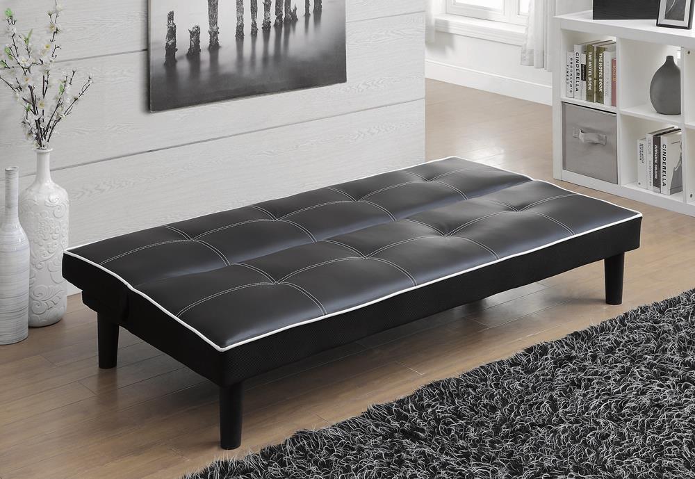 Katrina Tufted Upholstered Sofa Bed Black