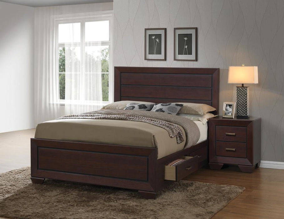 Kauffman Eastern King Panel Bed Dark Cocoa