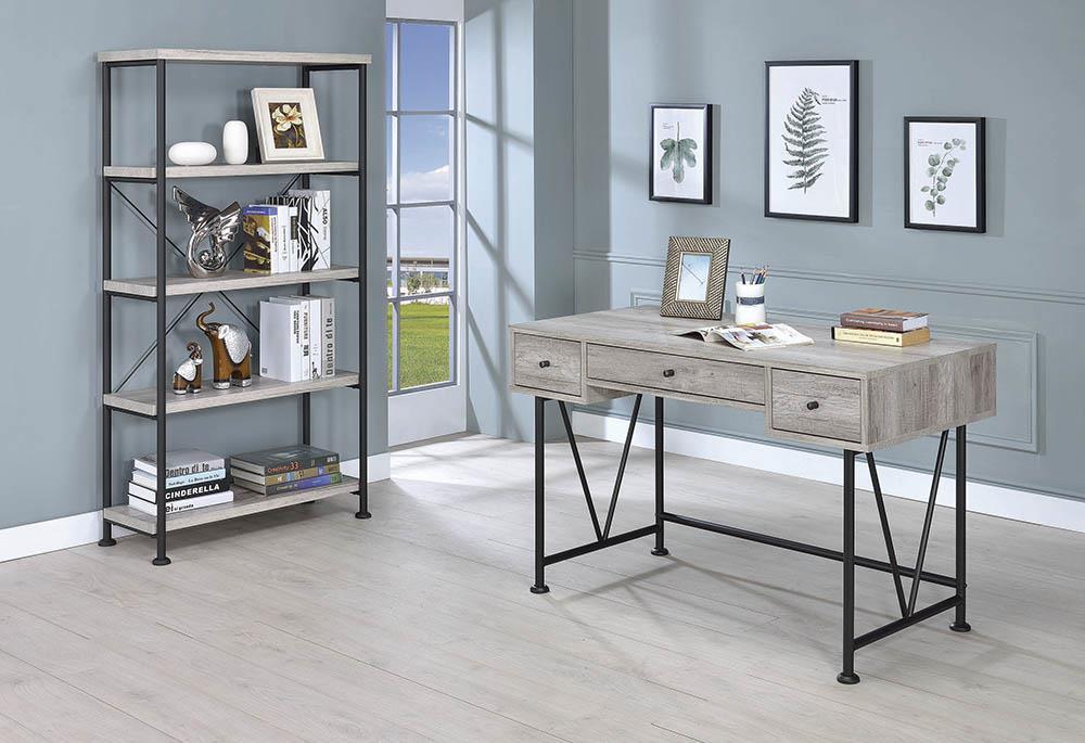Analiese 4-Shelf Open Bookcase Grey Driftwood
