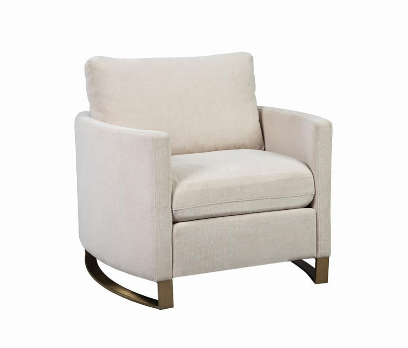 Corliss Upholstered Arched Arms Chair Beige