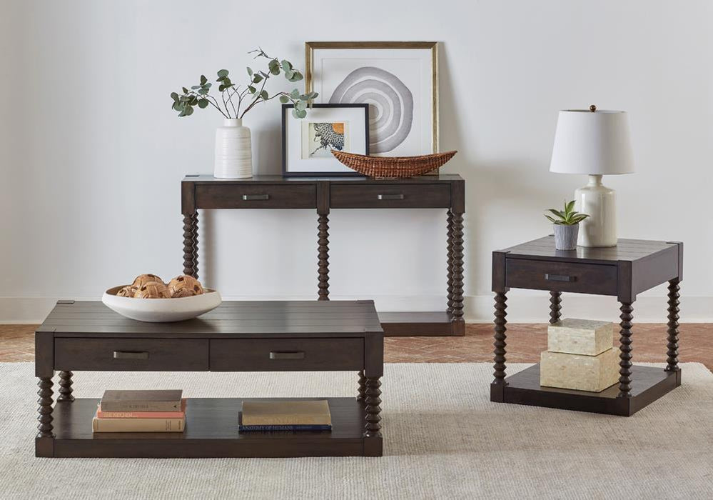 Meredith 2-Drawer Sofa Table Coffee Bean