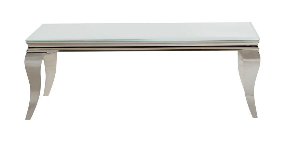 Luna Rectangle Coffee Table White And Chrome