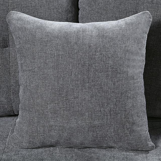 LYNDA Loveseat W/ Pillows, Dark Gray
