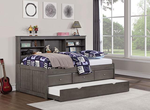TIBALT Twin DayBed W/ Trundle, Dark Gray
