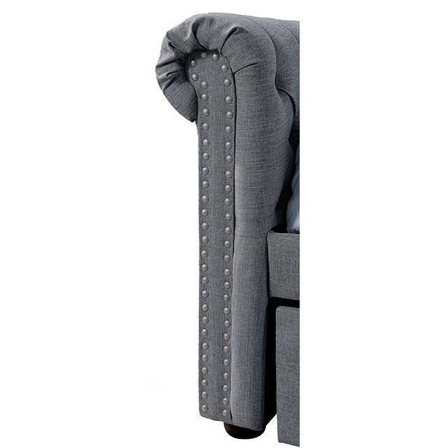 LEANNA Gray Full Daybed W/ Trundle, Gray