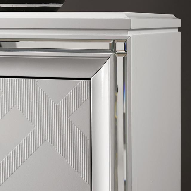 EMMELINE Night Stand W/ USB, White