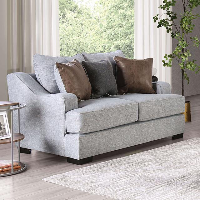 SKYLINE Loveseat, Light Gray/Brown image