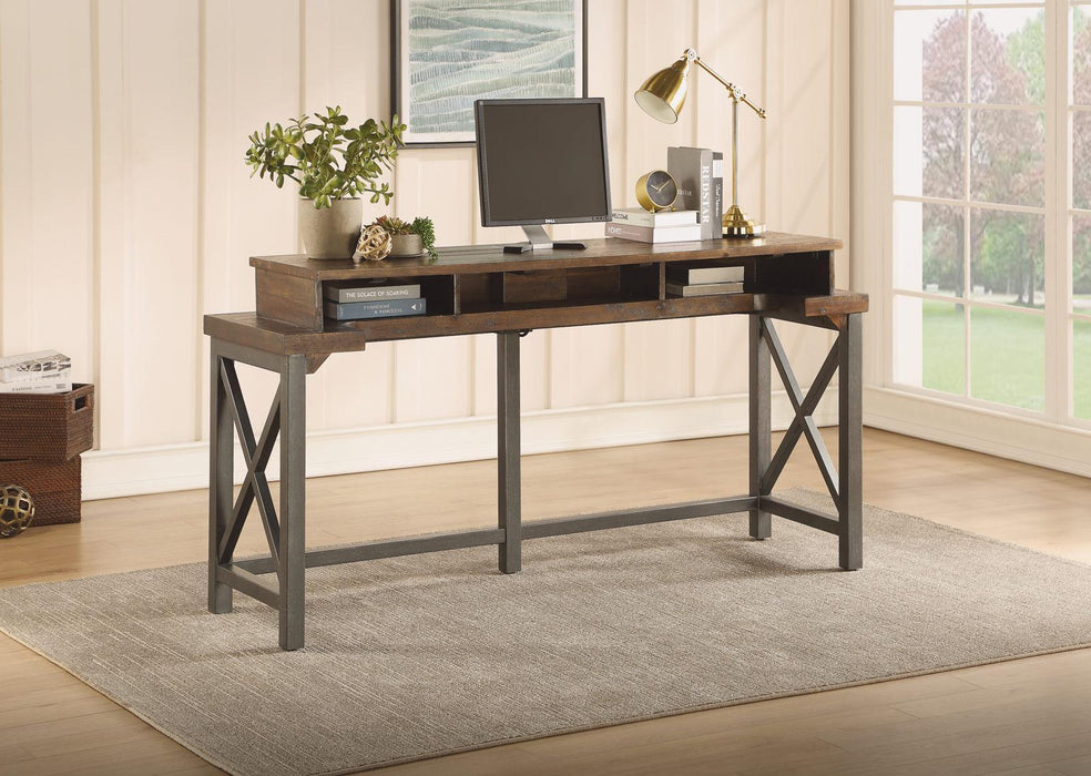 Flexsteel Carpenter Work Console in Rustic Brown