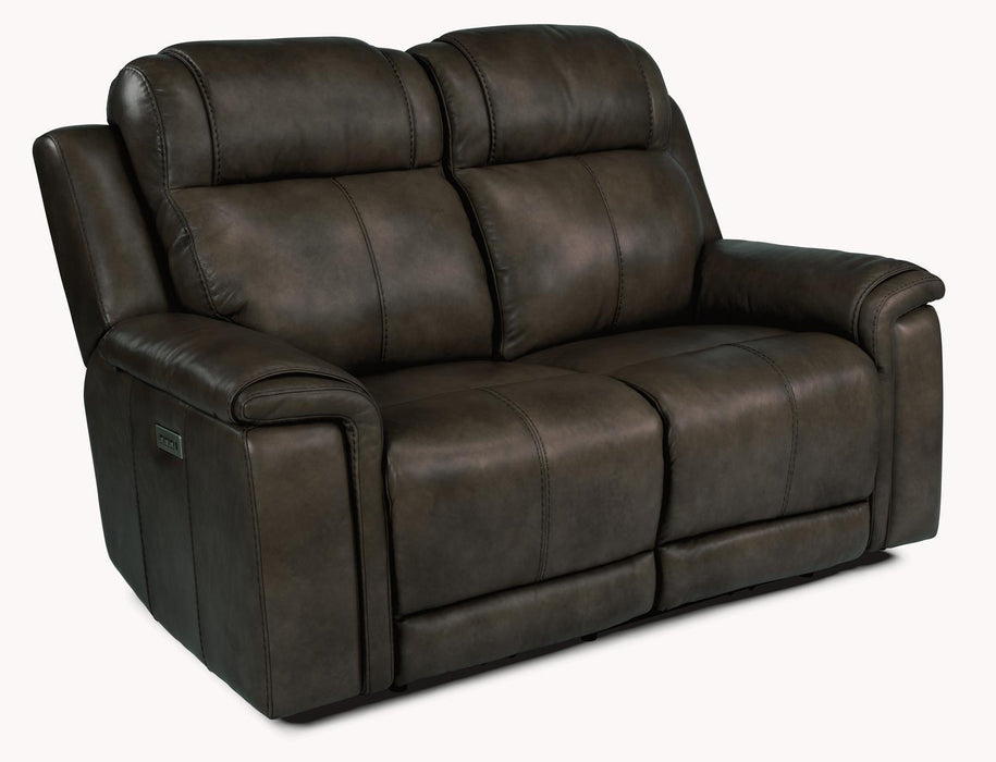 Flexsteel Latitudes Kingsley Leather Power Reclining Loveseat w/Power Headrests image