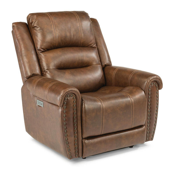 Flexsteel Oscar Power Recliner with Power Headrest and Lumbar