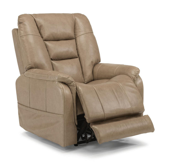 Flexsteel Theo Power Recliner with Power Headrest and Lumbar