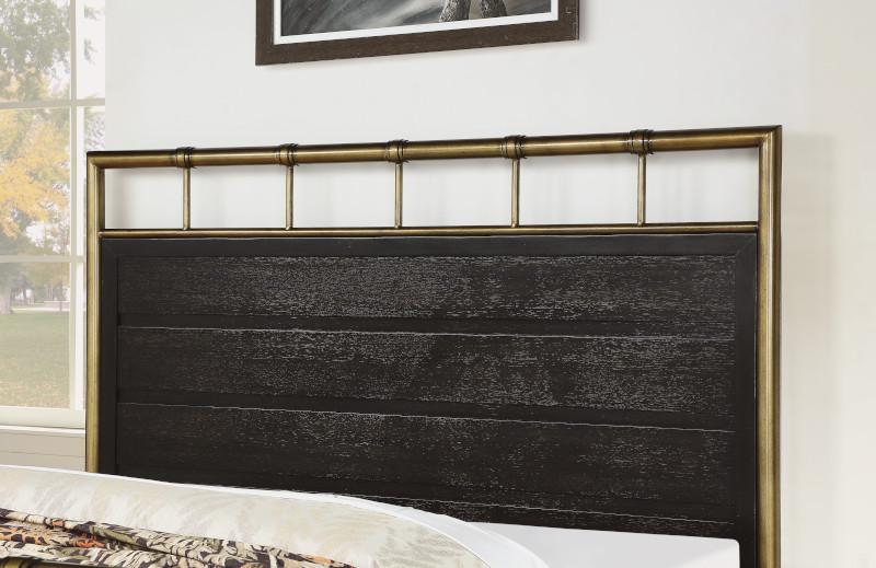 Flexsteel Wynwood Cologne King Metal Panel Bed In Dark Brown