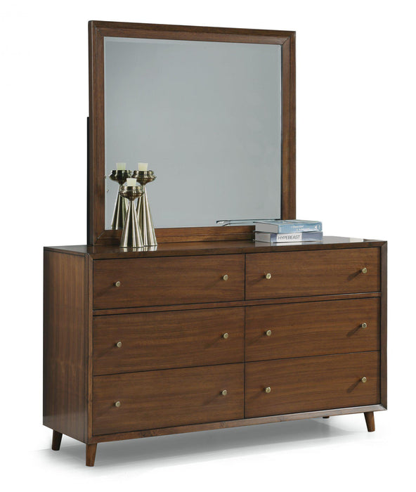 Flexsteel Wynwood Ludwig Mirror in Medium Brown