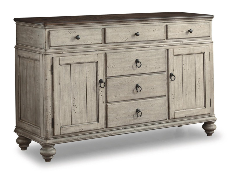 Flexsteel Wynwood Plymouth Buffet With Hutch In Two-Toned