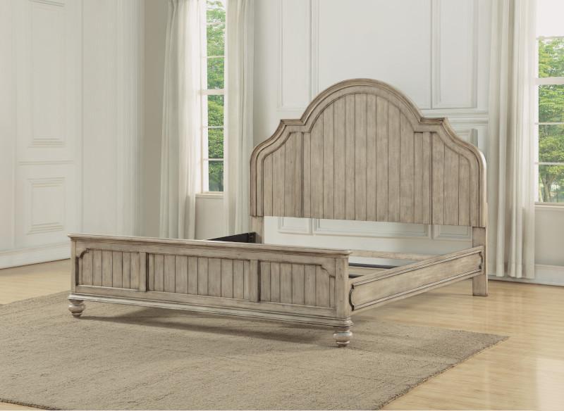 Flexsteel Wynwood Plymouth Queen Panel Bed in Whitewash Wood