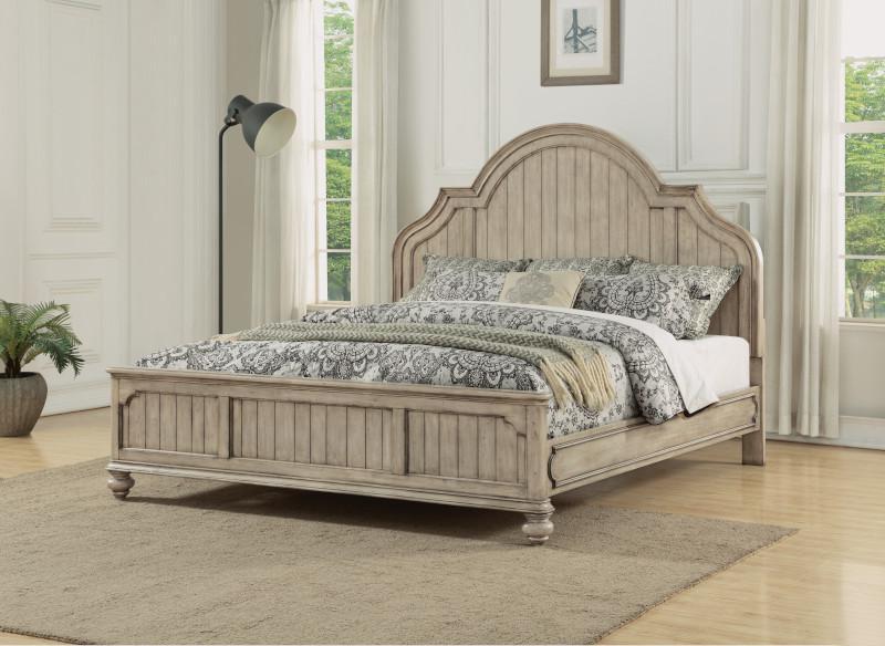 Flexsteel Wynwood Plymouth King Panel Bed In Whitewash Wood