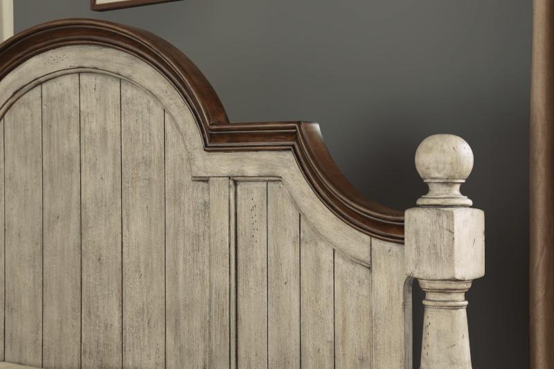 Flexsteel Wynwood Plymouth Queen Poster Bed In Whitewash Wood