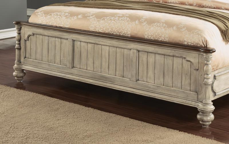 Flexsteel Wynwood Plymouth Queen Poster Bed in Whitewash Wood