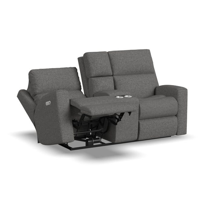 Score 2805-601L Power Reclining Loveseat with Console & Power Headrests & Lumbar