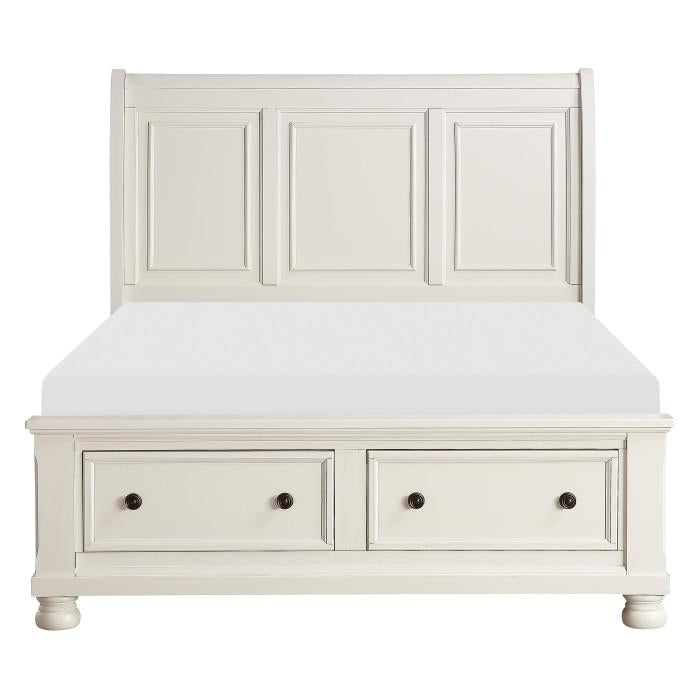 Laurelin Queen Sleigh Platform Storage Bed in White 1714W-1 image