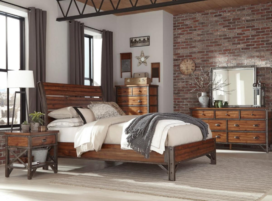 Holverson Nightstand in Rustic Brown & Gunmetal 1715-4