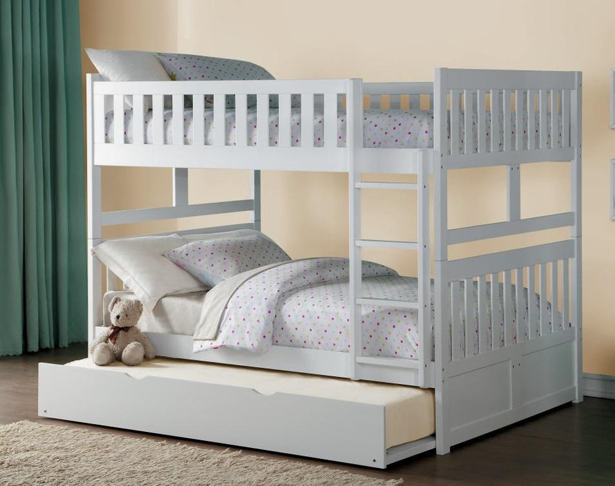 Galen Full/Full Bunk Bed w/ Twin Trundle in White B2053FFW-1*R