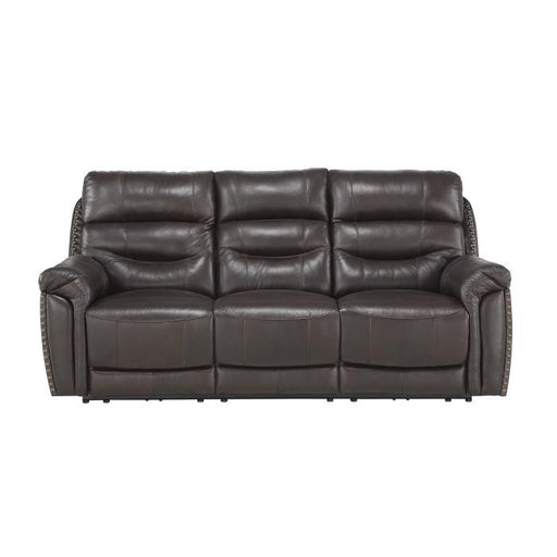 Lance Power Double Reclining Sofa with Power Headrests in Brown image